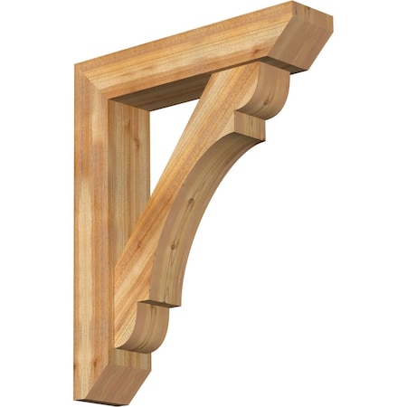 Ekena Millwork Olympic Slat Rough Sawn Bracket w/ Offset Brace, Western Red Cedar, 8"W x 36"D x 44"H BKT0806X36X44OLY06RWR